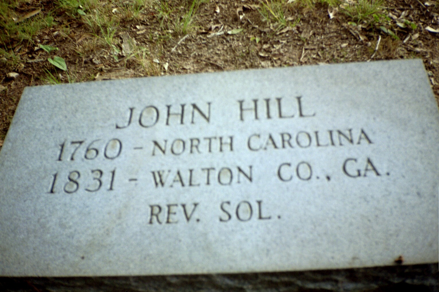 July, 2007 Photo of John Hill's marker at the Fort Yargo State Park Winder, Georgia taken by CEW